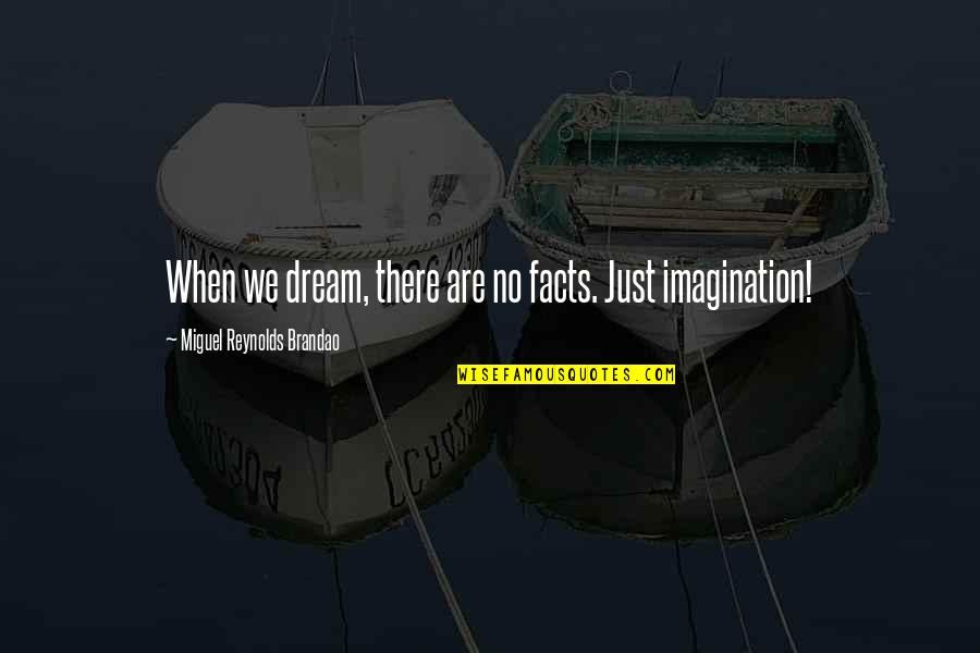 Dreaming And Imagination Quotes By Miguel Reynolds Brandao: When we dream, there are no facts. Just