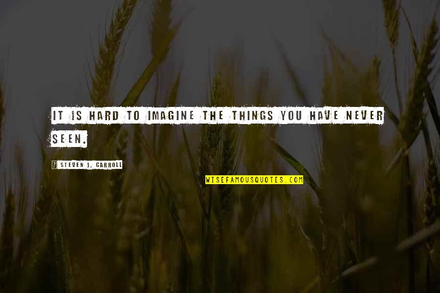 Dreaming And Imagination Quotes By Steven J. Carroll: It is hard to imagine the things you