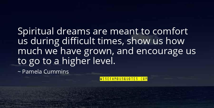 Dreaming Dreams Quotes By Pamela Cummins: Spiritual dreams are meant to comfort us during Dreaming Dreams Quotes By Pamela Cummins: Spiritual dreams are meant to comfort us during