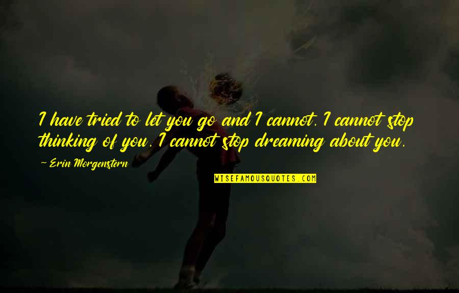 Dreaming Is For Lovers Quotes By Erin Morgenstern: I have tried to let you go and