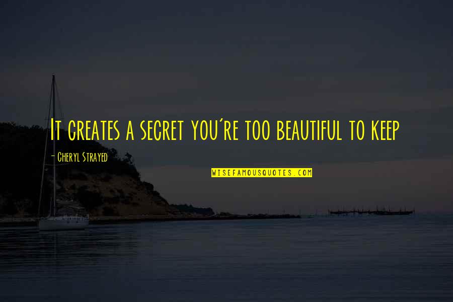 Dreams And Goals Tumblr Quotes By Cheryl Strayed: It creates a secret you're too beautiful to