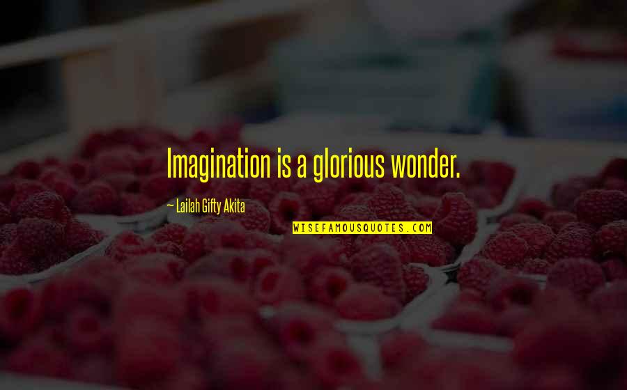 Dreams And Imagination Quotes By Lailah Gifty Akita: Imagination is a glorious wonder.