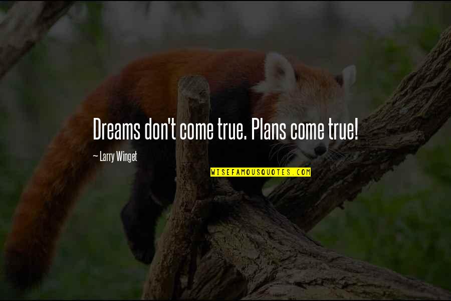 Dreams And Plans Quotes By Larry Winget: Dreams don't come true. Plans come true!