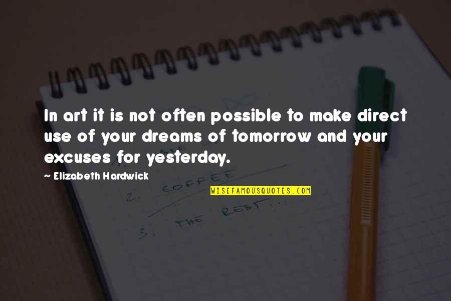 Dreams Are Possible Quotes By Elizabeth Hardwick: In art it is not often possible to