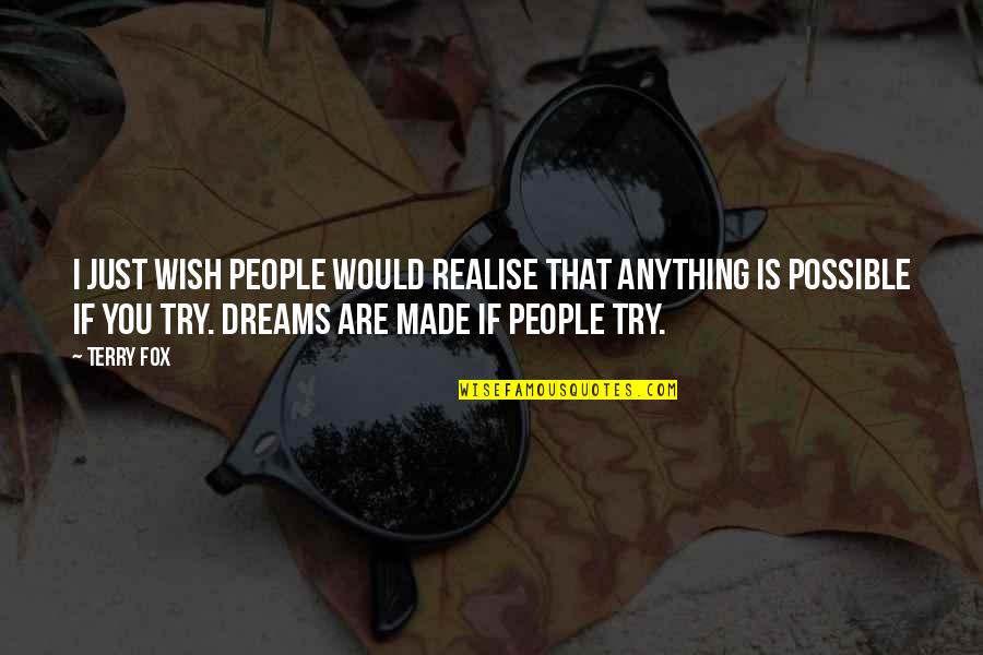 Dreams Are Possible Quotes By Terry Fox: I just wish people would realise that anything