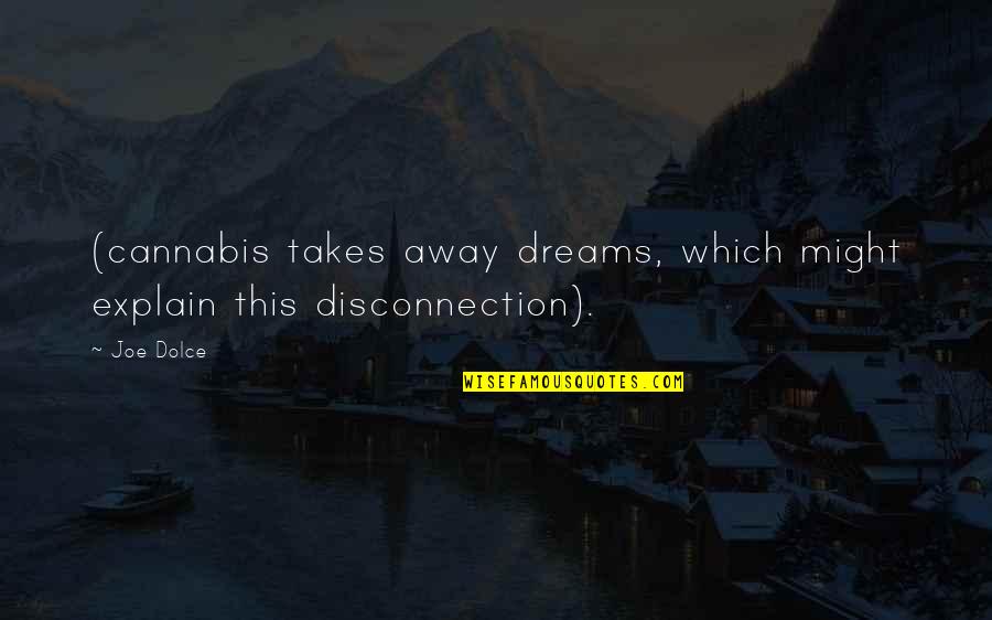 Dreams Away Quotes By Joe Dolce: (cannabis takes away dreams, which might explain this