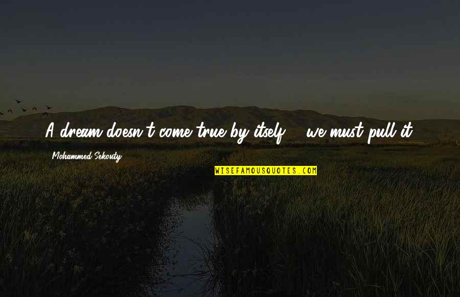 Dreams Come True Quotes Quotes By Mohammed Sekouty: A dream doesn't come true by itself ...