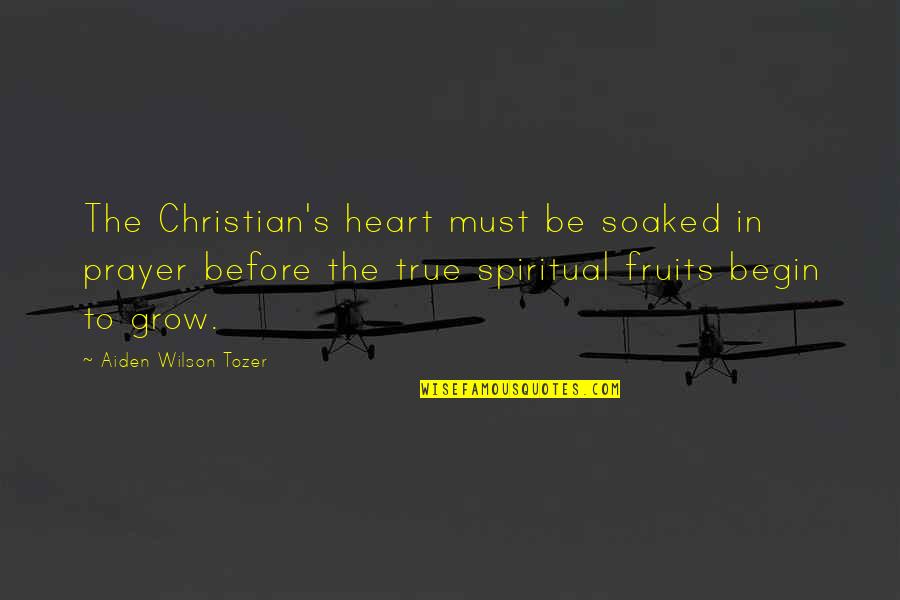 Dreams Dreams When We Had Just Started Quotes By Aiden Wilson Tozer: The Christian's heart must be soaked in prayer