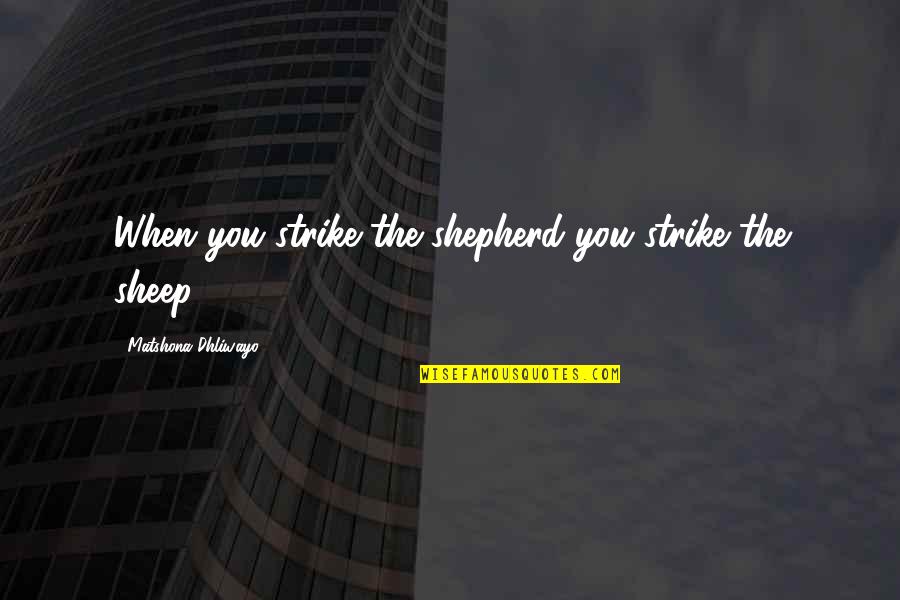Dreams Dreams When We Had Just Started Quotes By Matshona Dhliwayo: When you strike the shepherd you strike the