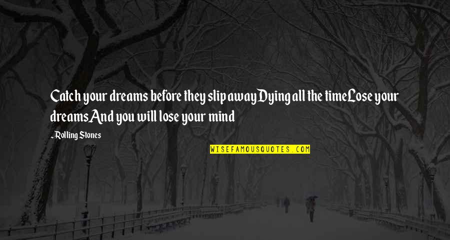 Dreams Dying Quotes By Rolling Stones: Catch your dreams before they slip awayDying all