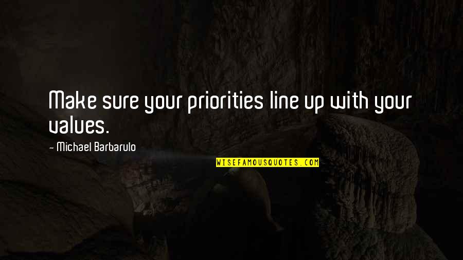 Dreams For Girls Quotes By Michael Barbarulo: Make sure your priorities line up with your