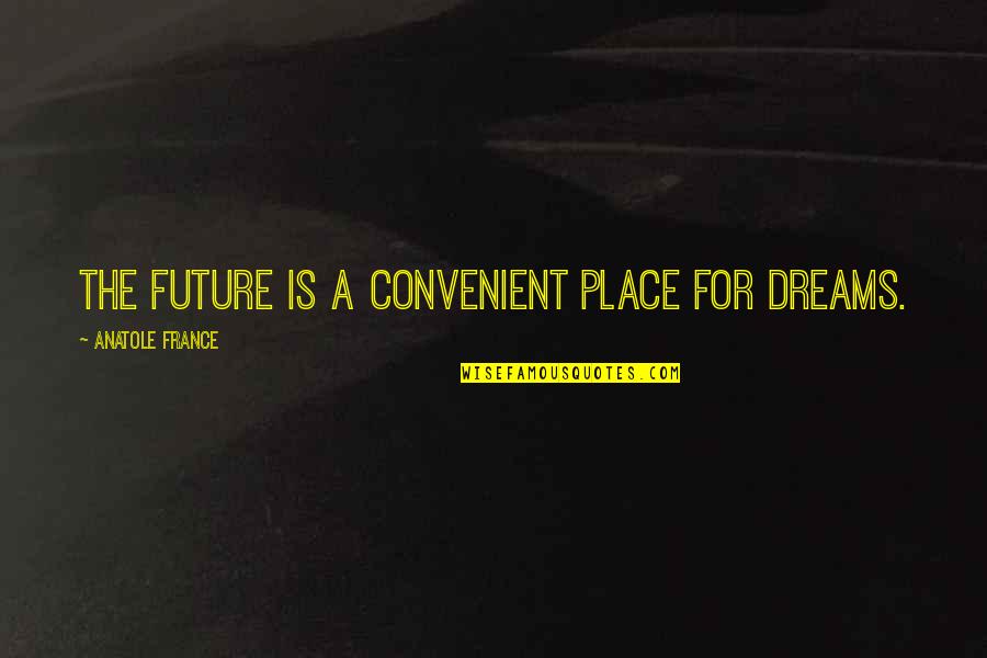 Dreams For The Future Quotes By Anatole France: The future is a convenient place for dreams.