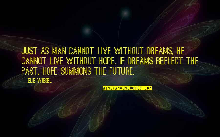 Dreams For The Future Quotes By Elie Wiesel: Just as man cannot live without dreams, he