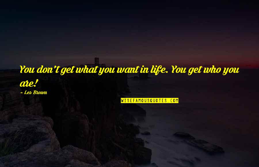 Dreams In A Time Of War Quotes By Les Brown: You don't get what you want in life.