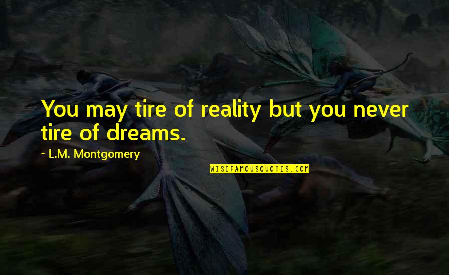 Dreams Reality Quotes By L.M. Montgomery: You may tire of reality but you never