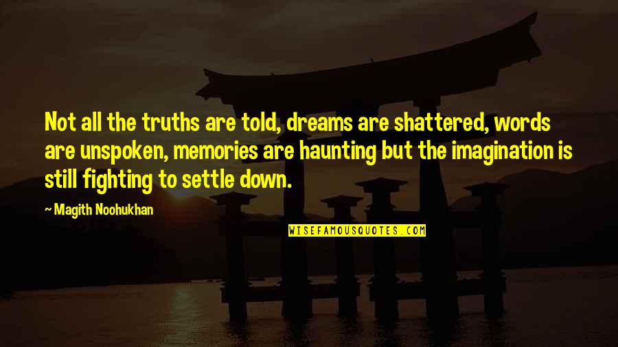 Dreams Shattered Quotes By Magith Noohukhan: Not all the truths are told, dreams are
