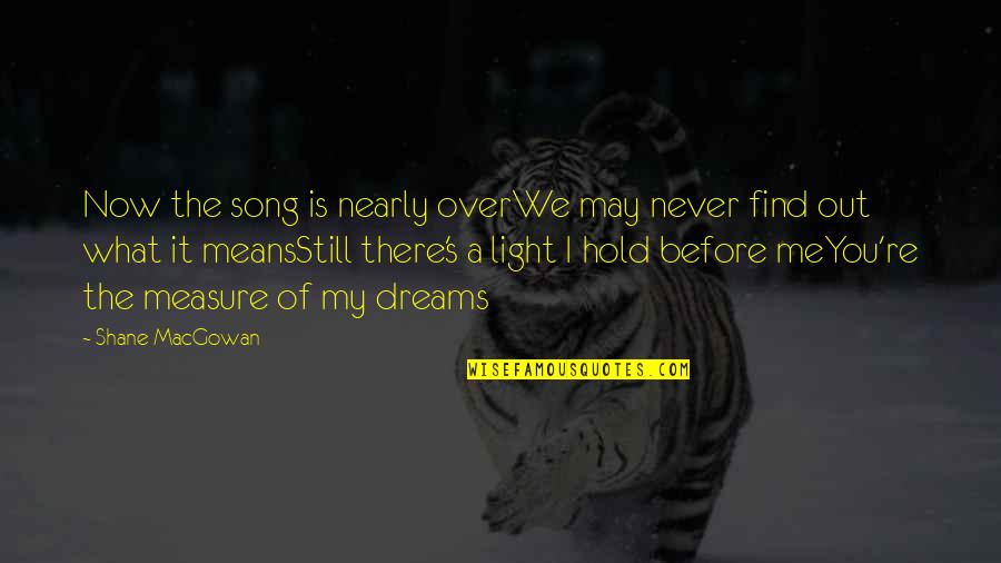 Dreams Song Quotes By Shane MacGowan: Now the song is nearly overWe may never