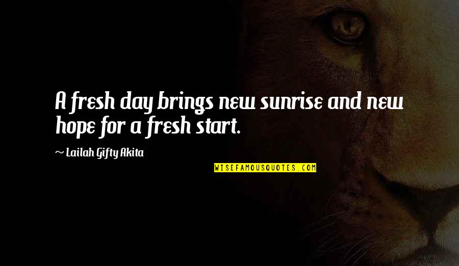 Dreams Visions Quotes By Lailah Gifty Akita: A fresh day brings new sunrise and new