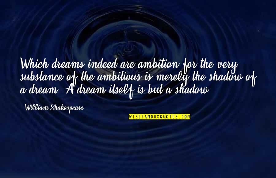 Dreams William Shakespeare Quotes By William Shakespeare: Which dreams indeed are ambition;for the very substance