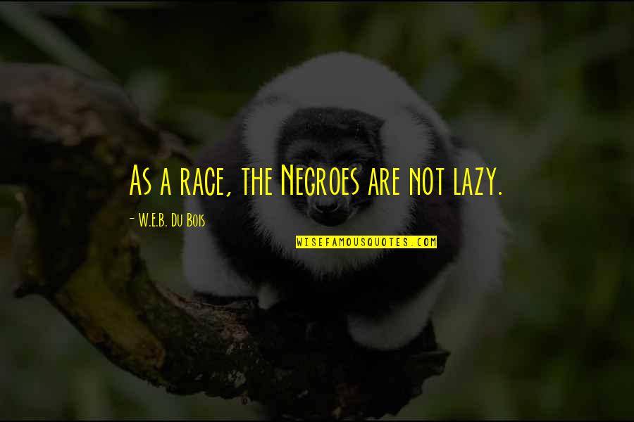 Dreamworld Quotes By W.E.B. Du Bois: As a race, the Negroes are not lazy.