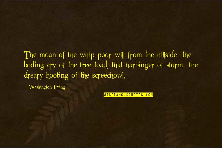 Dreary Quotes By Washington Irving: The moan of the whip-poor-will from the hillside;