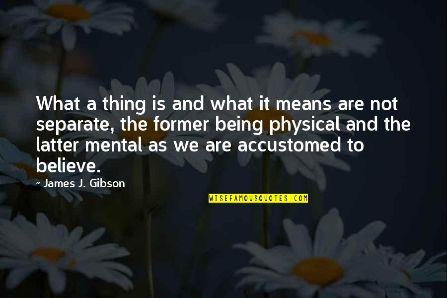 Drechsler Drechsler Quotes By James J. Gibson: What a thing is and what it means Drechsler Drechsler Quotes By James J. Gibson: What a thing is and what it means