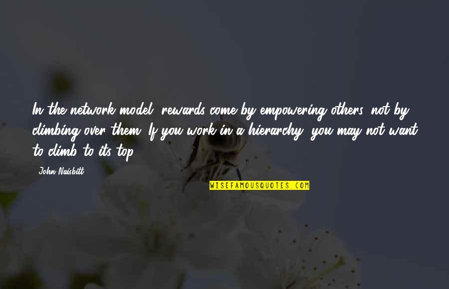 Dredlac Quotes By John Naisbitt: In the network model, rewards come by empowering