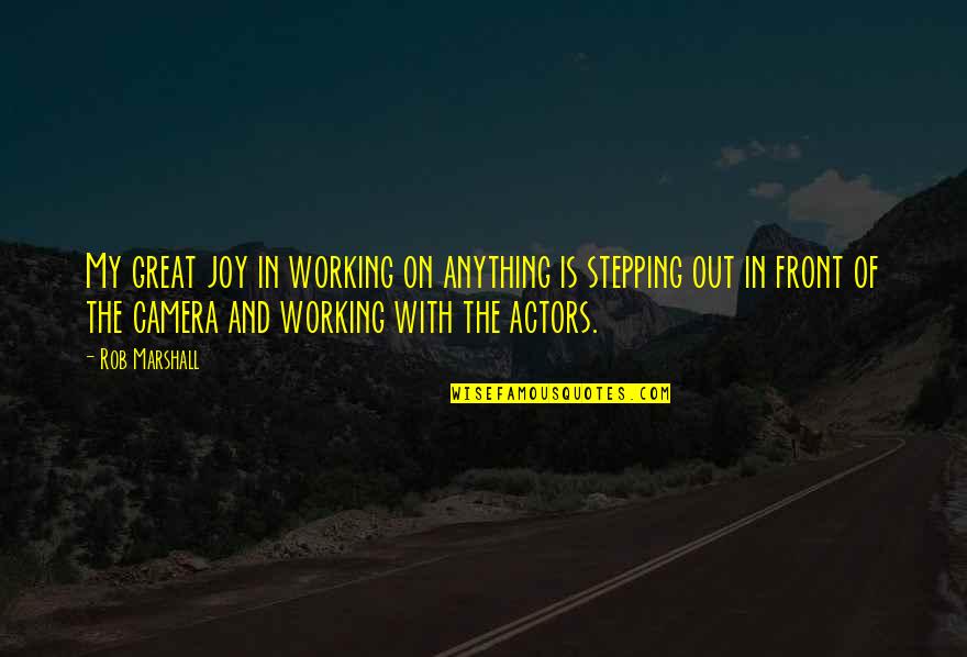 Drekeniwai Quotes By Rob Marshall: My great joy in working on anything is Drekeniwai Quotes By Rob Marshall: My great joy in working on anything is