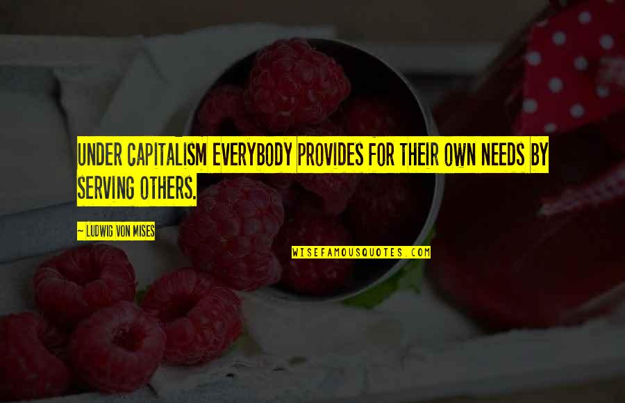 Drele Gr Quotes By Ludwig Von Mises: Under capitalism everybody provides for their own needs