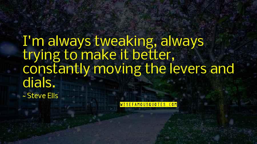 Dremel Tools Quotes By Steve Ells: I'm always tweaking, always trying to make it