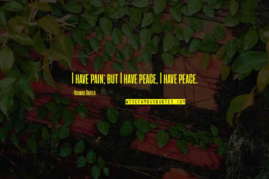 Drepturile Quotes By Richard Baxter: I have pain; but I have peace, I Drepturile Quotes By Richard Baxter: I have pain; but I have peace, I