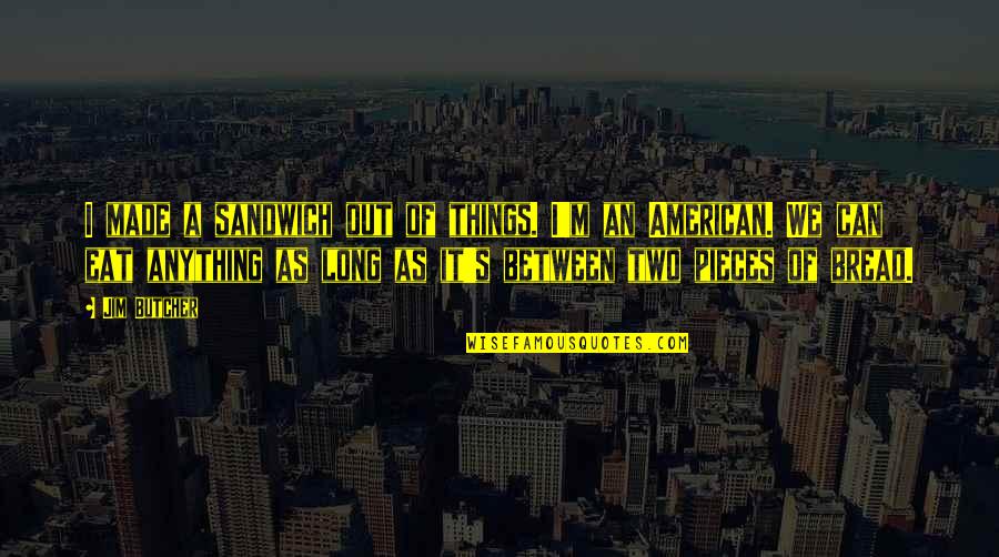 Dresden Quotes By Jim Butcher: I made a sandwich out of things. I'm