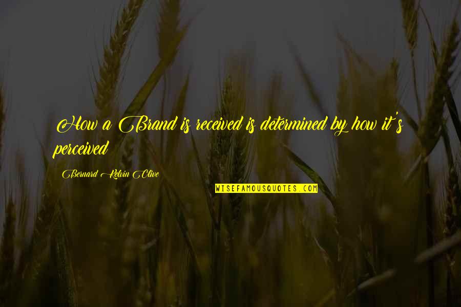 Dressing Up Quotes By Bernard Kelvin Clive: How a Brand is received is determined by