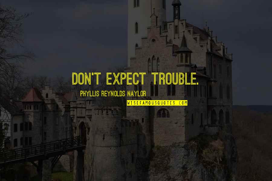 Dressy Girl Quotes By Phyllis Reynolds Naylor: Don't expect trouble.