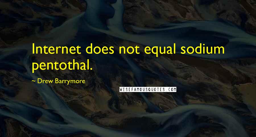 Drew Barrymore quotes: Internet does not equal sodium pentothal.