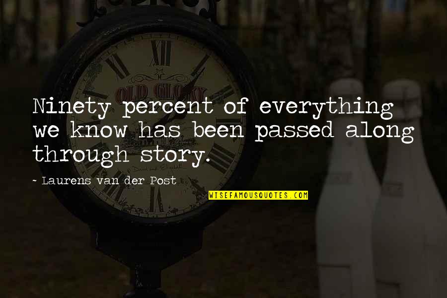 Drew Dellinger Quotes By Laurens Van Der Post: Ninety percent of everything we know has been