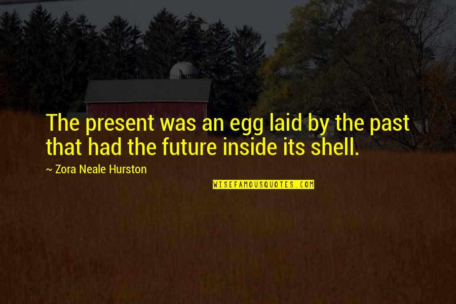 Dribbling Goggles Quotes By Zora Neale Hurston: The present was an egg laid by the