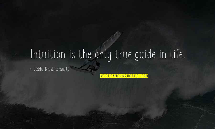 Dribs Quotes By Jiddu Krishnamurti: Intuition is the only true guide in life.