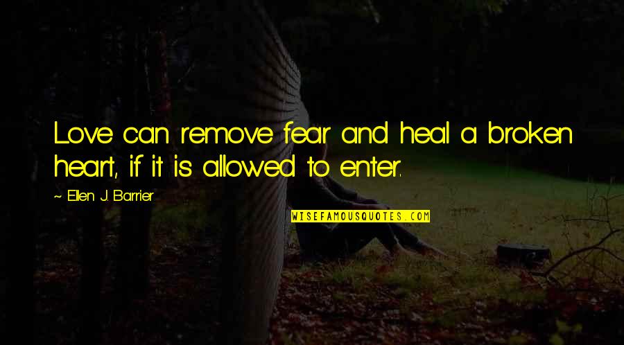 Driessen Stoffen Quotes By Ellen J. Barrier: Love can remove fear and heal a broken