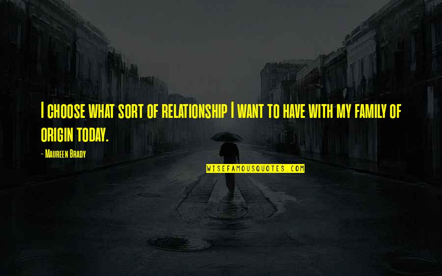 Drily Synonym Quotes By Maureen Brady: I choose what sort of relationship I want