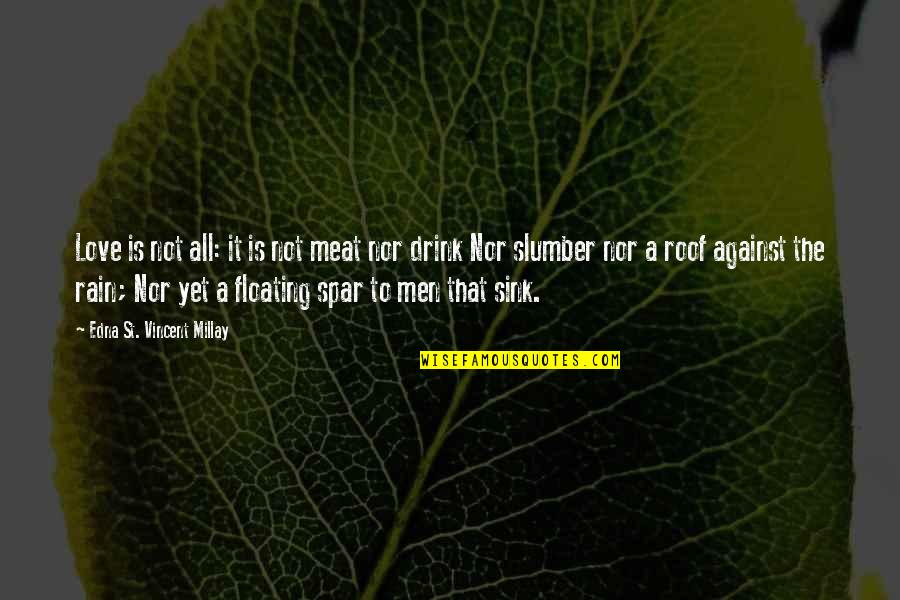 Drink Love Quotes By Edna St. Vincent Millay: Love is not all: it is not meat