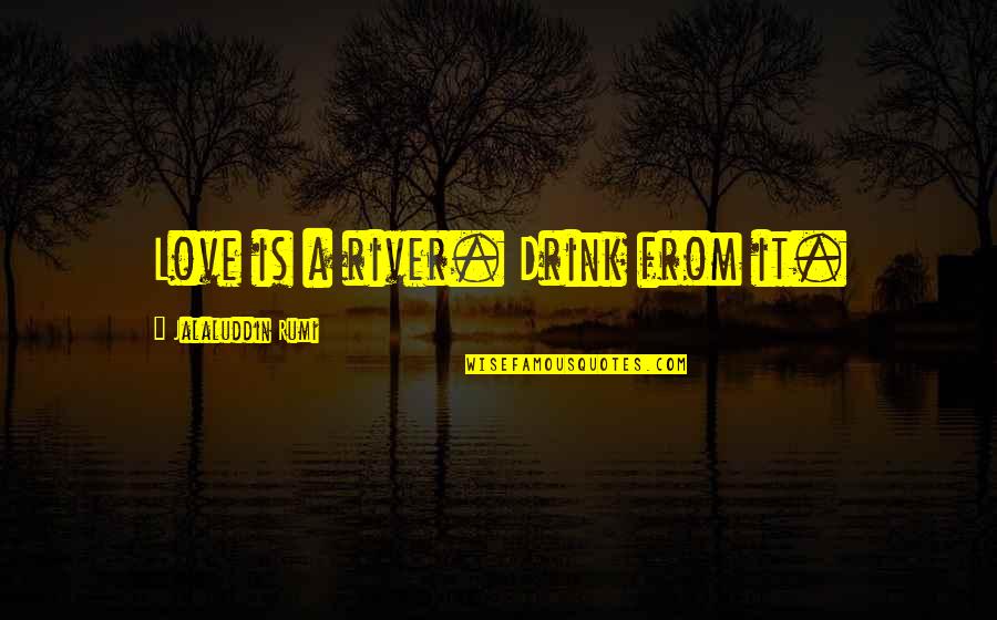 Drink Love Quotes By Jalaluddin Rumi: Love is a river. Drink from it.