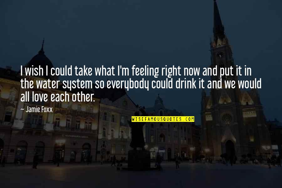 Drink Love Quotes By Jamie Foxx: I wish I could take what I'm feeling