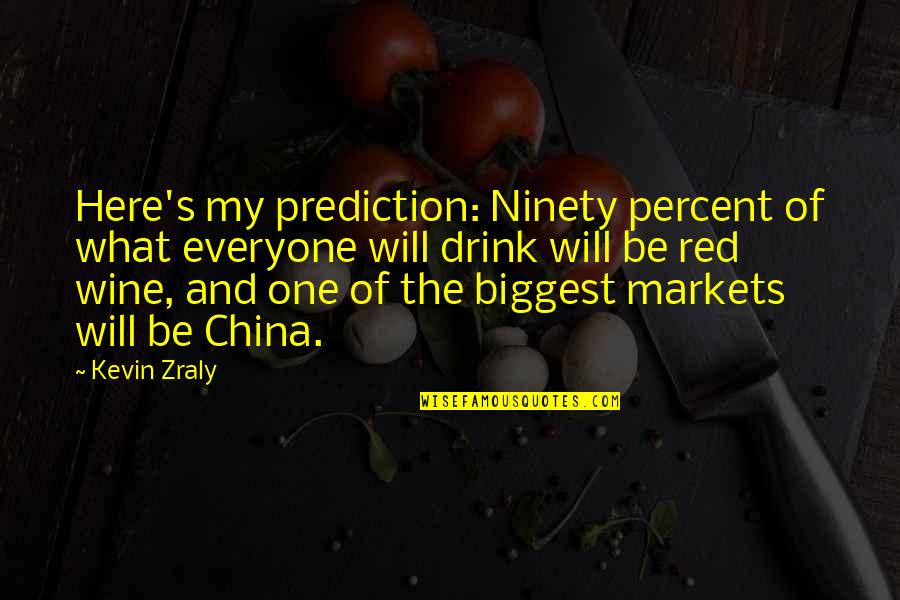 Drink Wine Quotes By Kevin Zraly: Here's my prediction: Ninety percent of what everyone