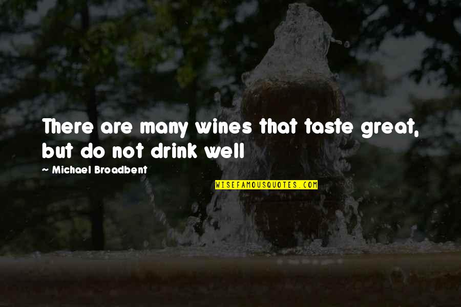 Drink Wine Quotes By Michael Broadbent: There are many wines that taste great, but