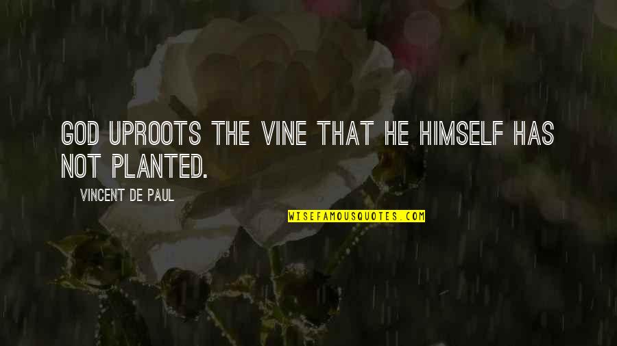 Drinking Alcohol In The Bible Quotes By Vincent De Paul: God uproots the vine that He Himself has