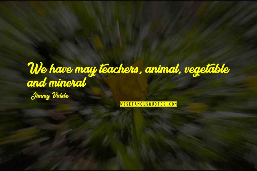 Drinking Bleach Quotes By Jimmy Videle: We have may teachers, animal, vegetable and mineral
