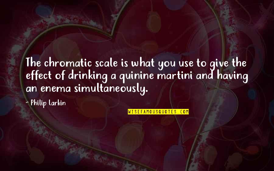 Drinking Martini Quotes By Philip Larkin: The chromatic scale is what you use to