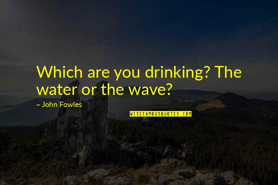 Drinking Water Quotes By John Fowles: Which are you drinking? The water or the