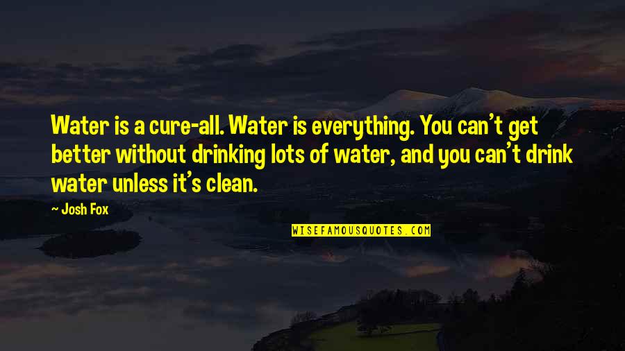 Drinking Water Quotes By Josh Fox: Water is a cure-all. Water is everything. You